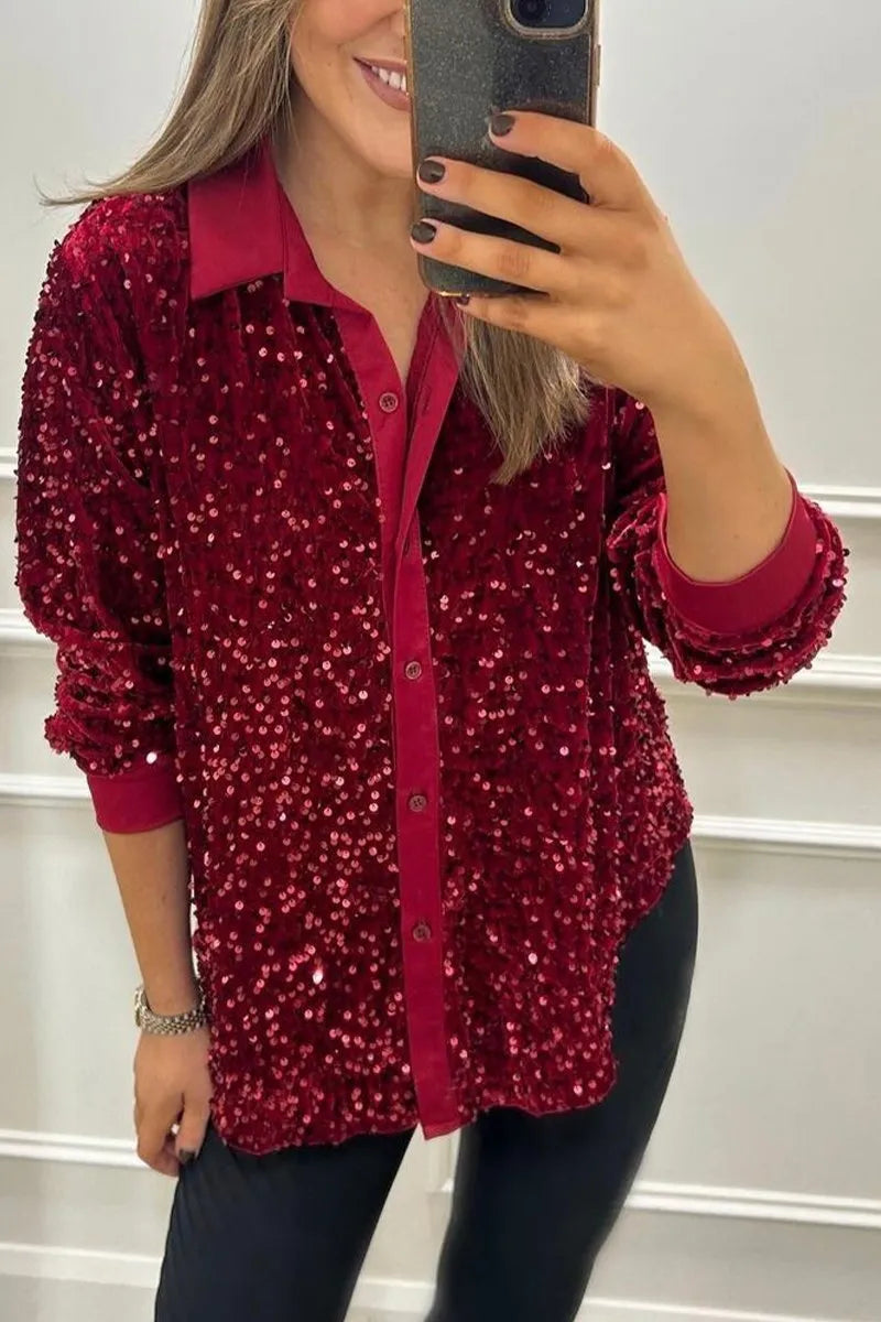 SAMIRA - CAMICIA IN PAILLETTES LUCCICANTI